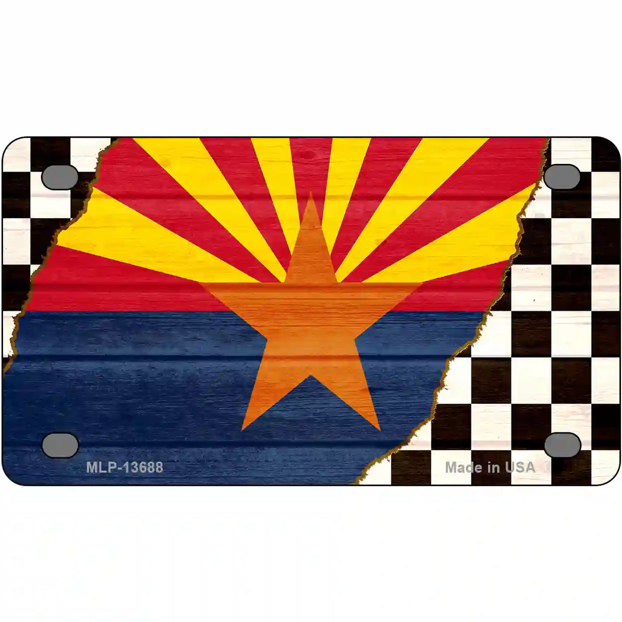 Arizona Racing Flag Novelty Metal License Plate Tag 4" x 2.2" (MLP)