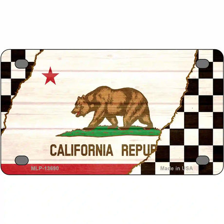 California Racing Flag Novelty Metal License Plate Tag 4" x 2.2" (MLP)