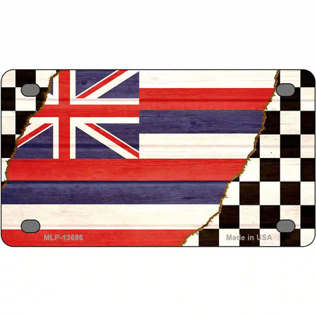 Hawaii Racing Flag Novelty Metal License Plate Tag 4" x 2.2" (MLP)