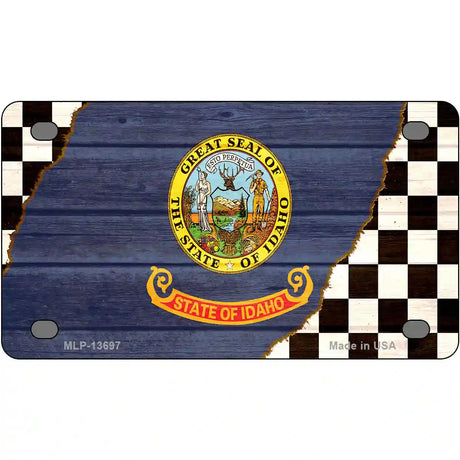 Idaho Racing Flag Novelty Metal License Plate Tag 4" x 2.2" (MLP)