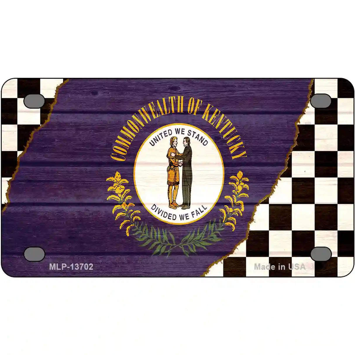 Kentucky Racing Flag Novelty Metal License Plate Tag 4" x 2.2" (MLP)