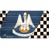 Louisiana Racing Flag Novelty Metal License Plate Tag 4" x 2.2" (MLP)