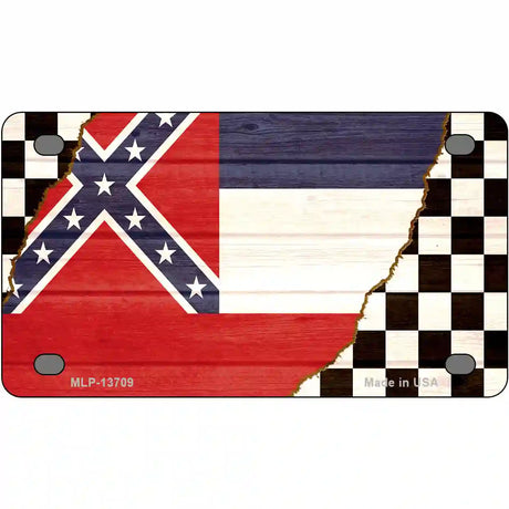 Mississippi Racing Flag Novelty Metal License Plate Tag 4" x 2.2" (MLP)