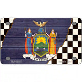 New York Racing Flag Novelty Metal License Plate Tag 4" x 2.2" (MLP)