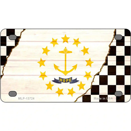 Rhode Island Racing Flag Novelty Metal License Plate Tag 4" x 2.2" (MLP)