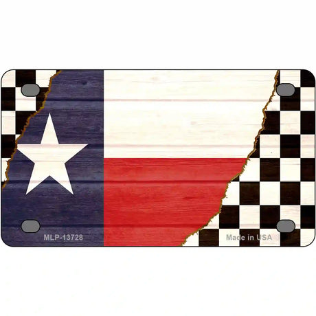 Texas Racing Flag Novelty Metal License Plate Tag 4" x 2.2" (MLP)