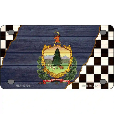 Vermont Racing Flag Novelty Metal License Plate Tag 4" x 2.2" (MLP)