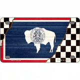 Wyoming Racing Flag Novelty Metal License Plate Tag 4" x 2.2" (MLP)