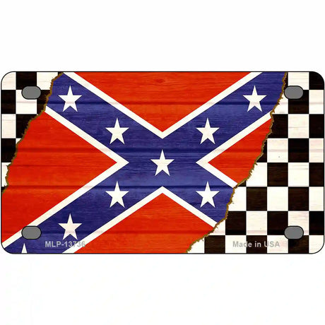 Confederate Racing Flag Novelty Metal License Plate Tag 4" x 2.2" (MLP)