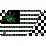 Weed American Racing Flag Novelty Metal License Plate Tag 4" x 2.2" (MLP)