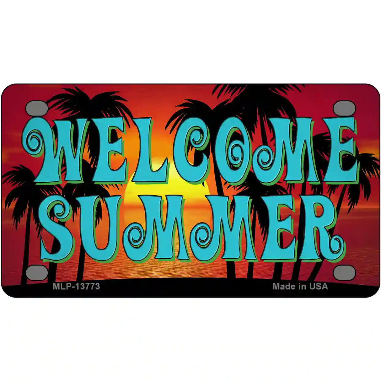 Welcome Summer Novelty Metal License Plate Tag 4" x 2.2" (MLP)