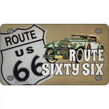 Route Sixty Six Novelty Metal License Plate Tag 4" x 2.2" (MLP)