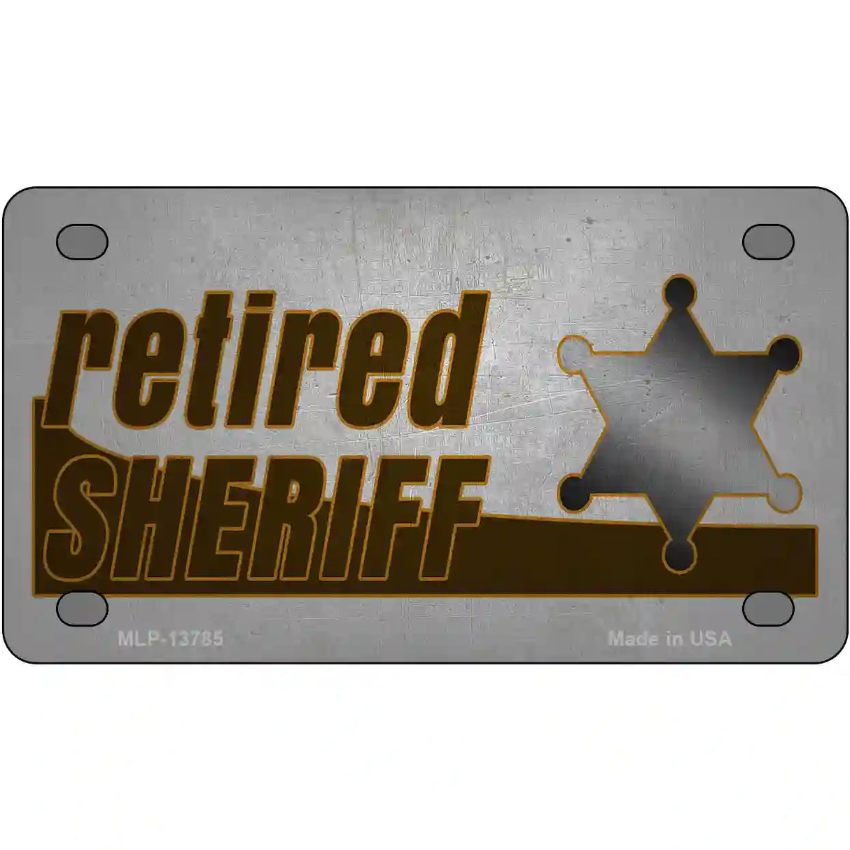 Retired Sheriff Novelty Metal License Plate Tag 4" x 2.2" (MLP)