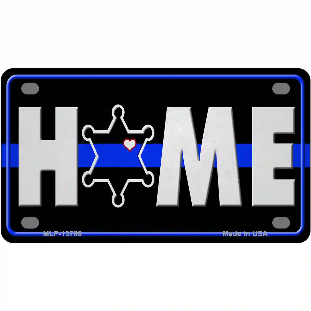 Home Sheriff Badge Novelty Metal License Plate Tag 4" x 2.2" (MLP)