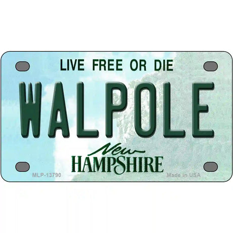 Walpole New Hampshire Novelty Metal License Plate Tag 4" x 2.2" (MLP)