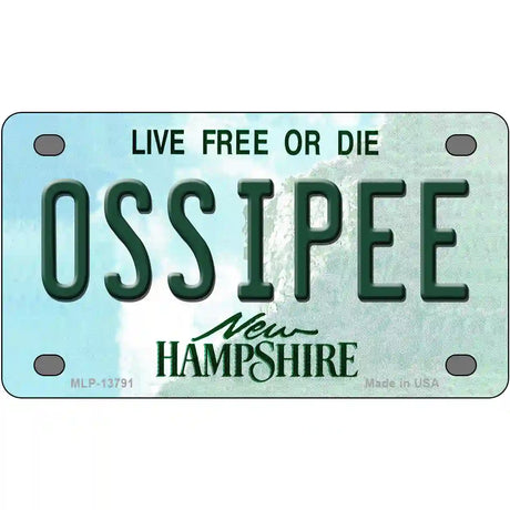 Ossipee New Hampshire Novelty Metal License Plate Tag 4" x 2.2" (MLP)