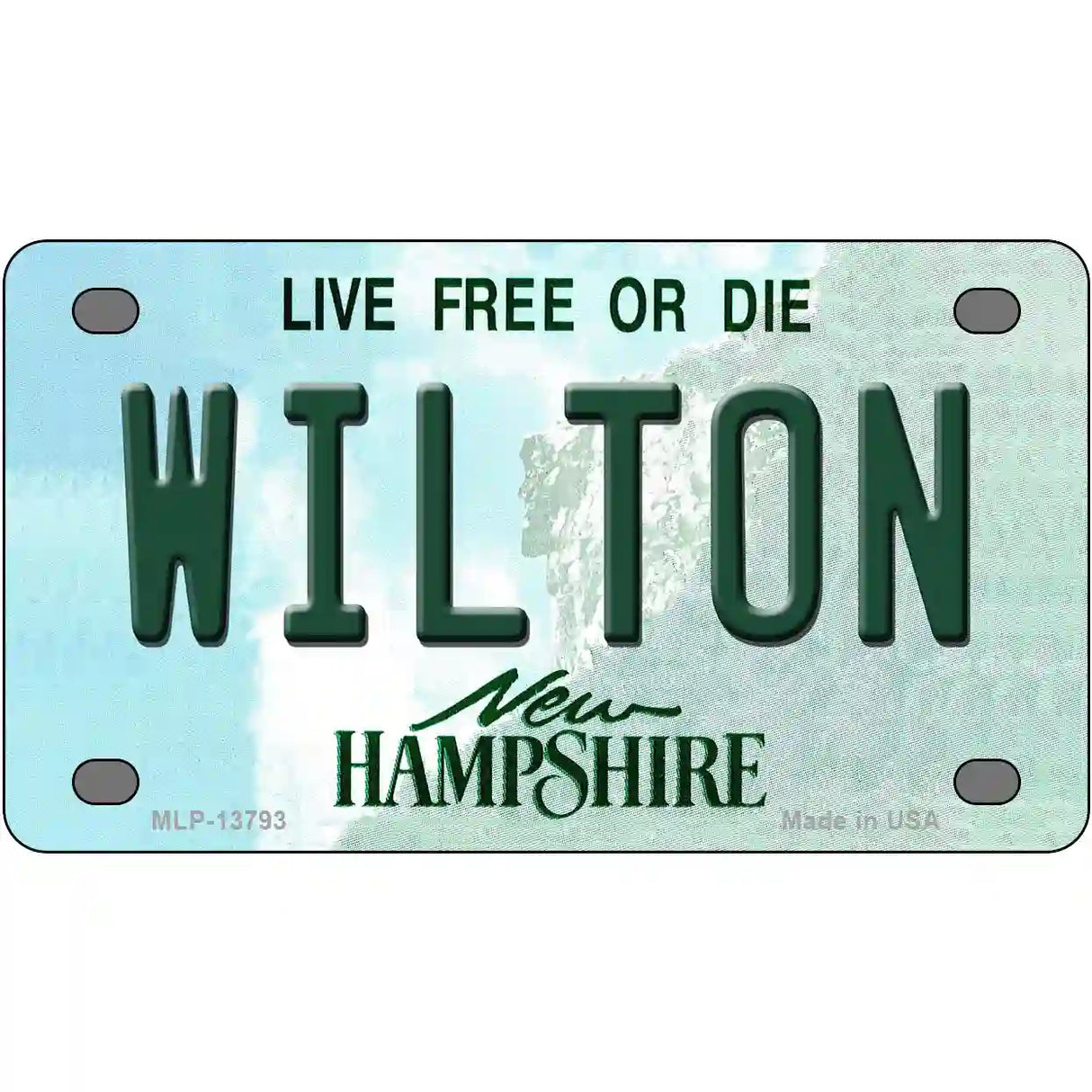 Wilton New Hampshire Novelty Metal License Plate Tag 4" x 2.2" (MLP)