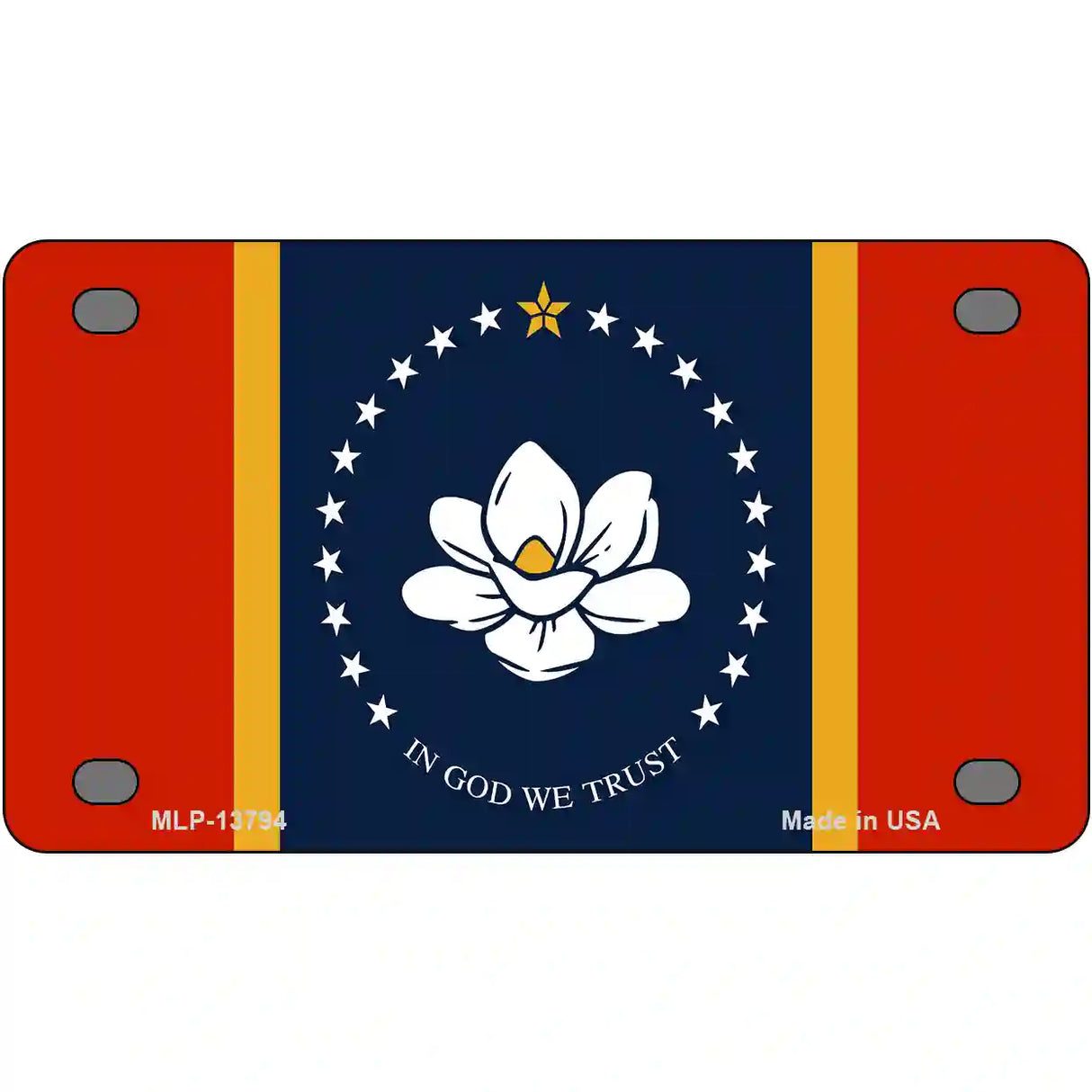 Mississippi Flag Novelty Metal License Plate Tag 4" x 2.2" (MLP)