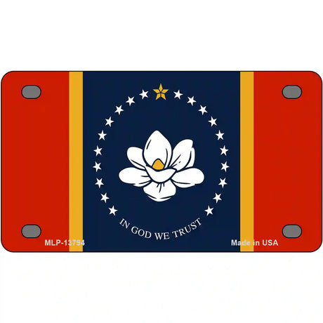 Mississippi Flag Novelty Metal License Plate Tag 4" x 2.2" (MLP)