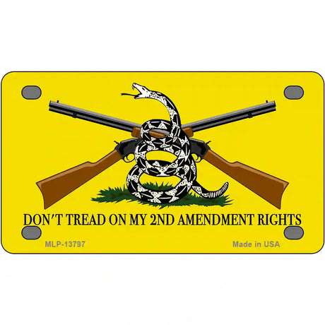 Dont Tread On My 2nd Amendment Novelty Metal License Plate 4" x 2.2" (MLP)