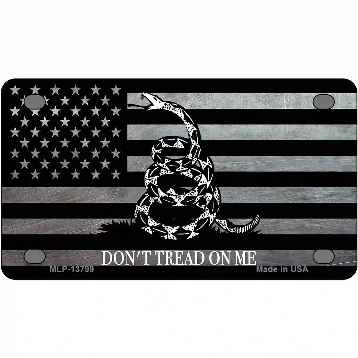 Dont Tread On Me American Flag Novelty Metal License Plate 4" x 2.2" (MLP)