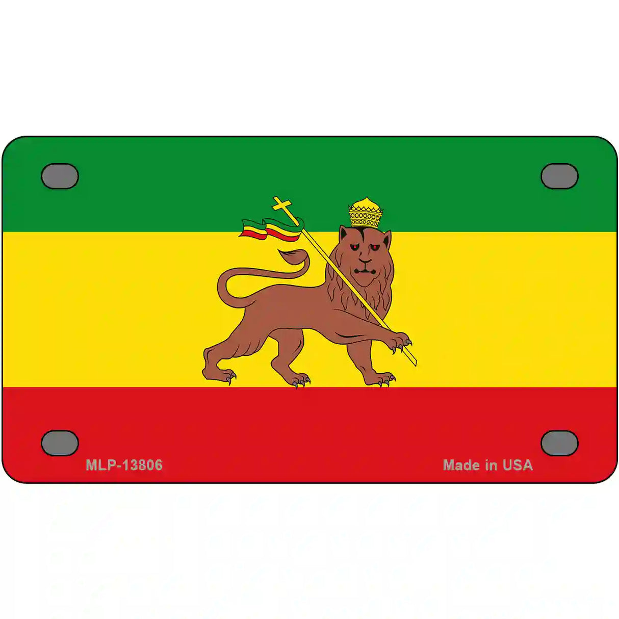 Ethiopia Flag Novelty Metal License Plate Tag 4" x 2.2" (MLP)