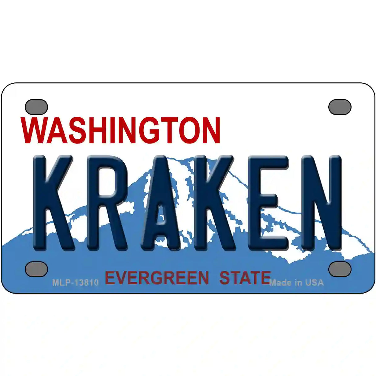 Kraken Washington Novelty Metal License Plate Tag 4" x 2.2" (MLP)