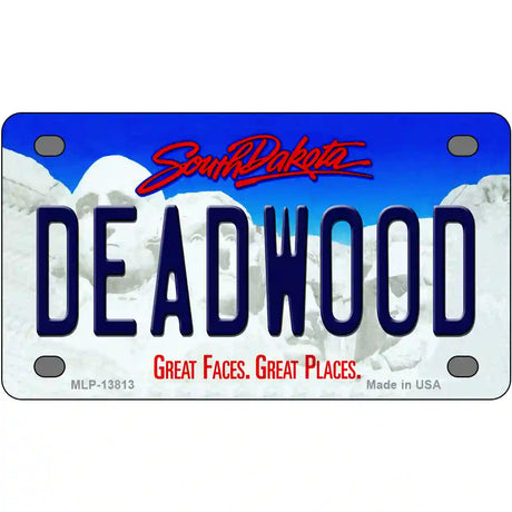 Deadwood South Dakota Novelty Metal License Plate Tag 4" x 2.2" (MLP)