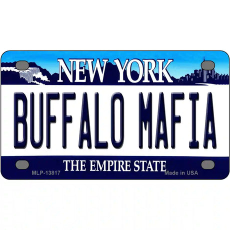 Buffalo Mafia New York Novelty Metal License Plate Tag 4" x 2.2" (MLP)