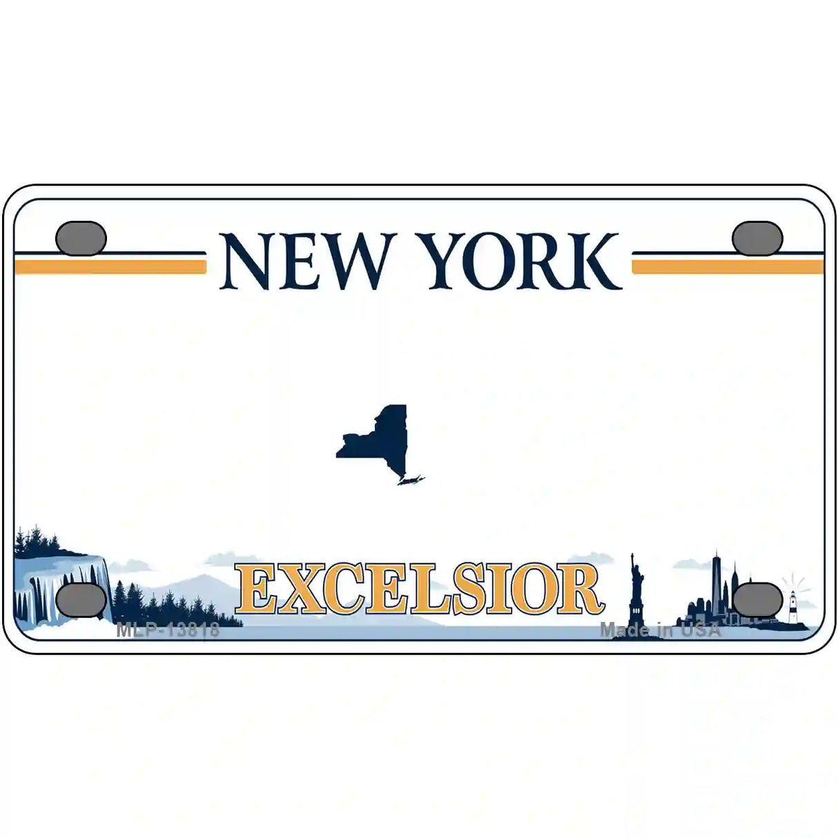 New York Excelsior Novelty Metal License Plate 4" x 2.2" (MLP) / Yes