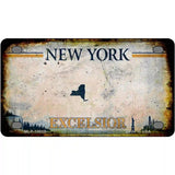 New York Excelsior Rusty Novelty Metal License Plate 4" x 2.2" (MLP) / Yes