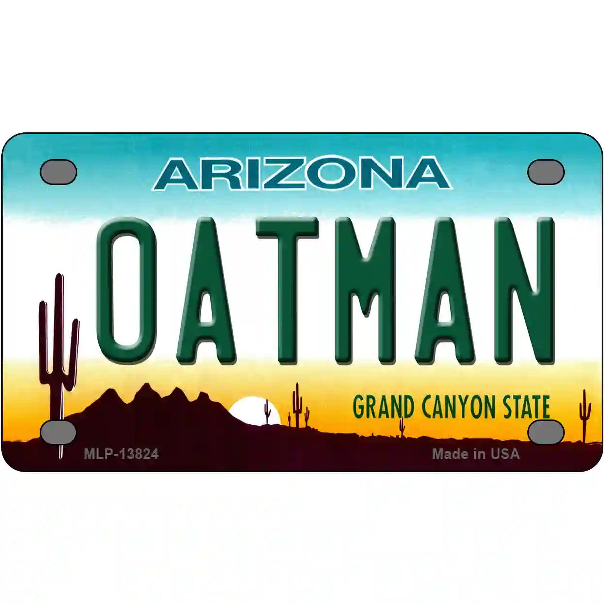 Oatman Arizona Novelty Metal License Plate Tag 4" x 2.2" (MLP)