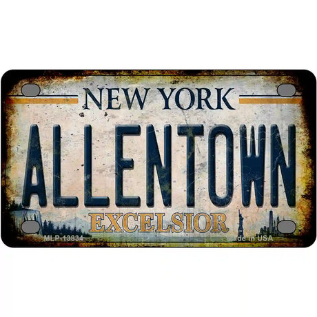 Allentown Excelsior New York Rusty Novelty Metal License Plate Tag 4" x 2.2" (MLP)