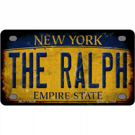 The Ralph New York Rusty Novelty Metal License Plate Tag 4" x 2.2" (MLP)