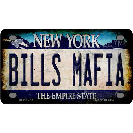 Bills Mafia Novelty Metal License Plate Tag 4" x 2.2" (MLP)