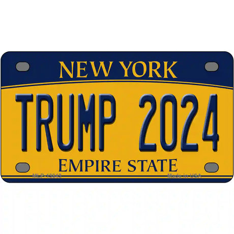 Trump 2024 New York Novelty Metal License Plate 4" x 2.2" (MLP)