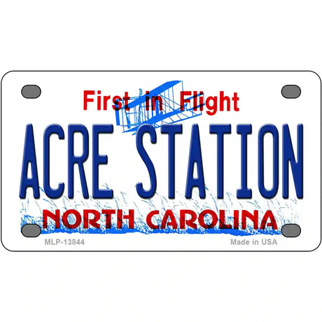 Acre Station North Carolina Novelty Metal License Plate Tag 4" x 2.2" (MLP)