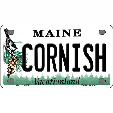 Cornish Maine Novelty Metal License Plate Tag 4" x 2.2" (MLP)