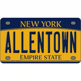 Allentown NY Yellow Novelty Metal License Plate Tag 4" x 2.2" (MLP)