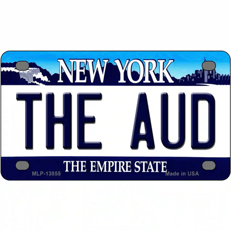 The Aud NY Blue Novelty Metal License Plate Tag 4" x 2.2" (MLP)