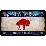 Red Buffalo NY Blue Rusty Novelty Metal License Plate Tag 4" x 2.2" (MLP)