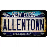 Allentown NY Blue Rusty Novelty Metal License Plate Tag 4" x 2.2" (MLP)