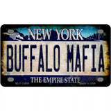 Buffalo Mafia NY Blue Rusty Novelty Metal License Plate Tag 4" x 2.2" (MLP)