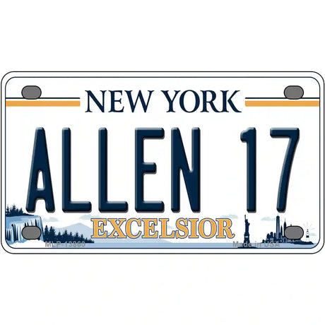 Allen 17 NY Excelsior Novelty Metal License Plate Tag 4" x 2.2" (MLP)