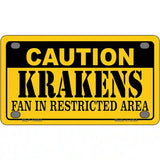 Caution Krakens Novelty Metal License Plate Tag 4" x 2.2" (MLP)