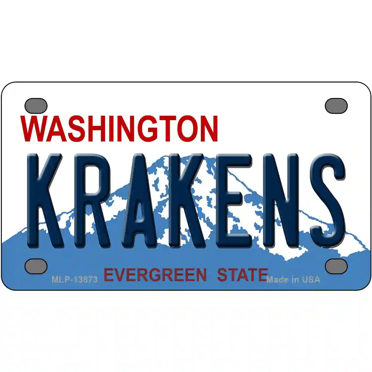 Krakens Washington Novelty Metal License Plate Tag 4" x 2.2" (MLP)