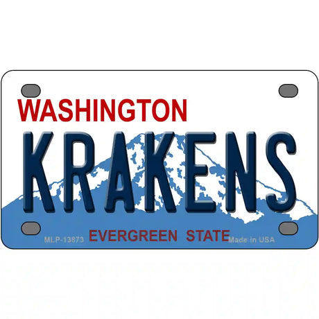 Krakens Washington Novelty Metal License Plate Tag 4" x 2.2" (MLP)