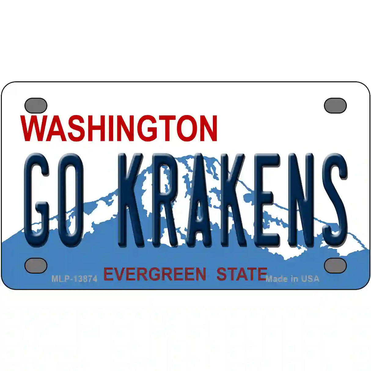 Go Krakens Washington Novelty Metal License Plate Tag 4" x 2.2" (MLP)