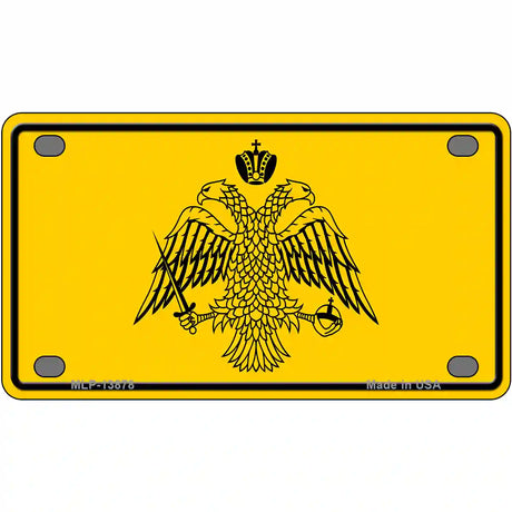 Byzantine Empire Flag Yellow Novelty Metal License Plate Tag 4" x 2.2" (MLP)