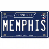 Memphis Tennessee Blue Novelty Metal License Plate Tag 4" x 2.2" (MLP)